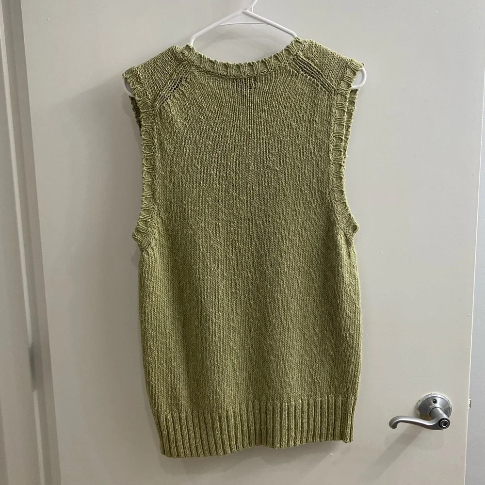 Todd Snyder Cotton Sweater Vest Men’s Size S Sage Green Italian Yarn Italy